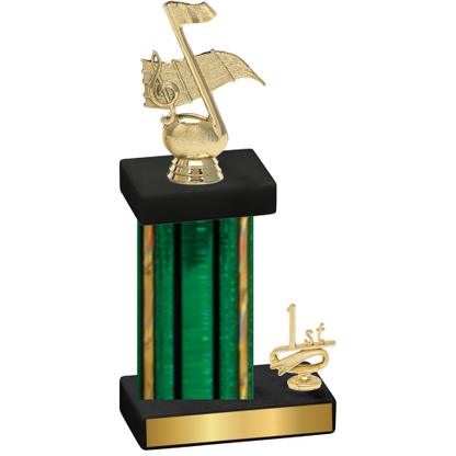 Accented Single Green Glacier First Place Music Trophy