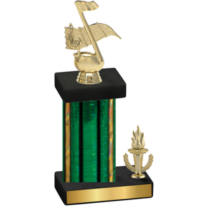 Accented Single Green Glacier Victory Music Trophy