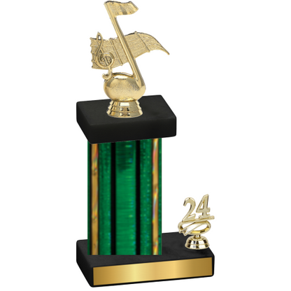 Accented Single Green Glacier Year Music Trophy