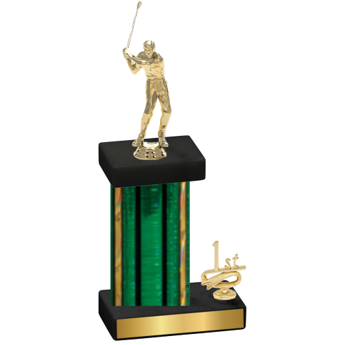 Accented Single Green Glacier First Place Golf Trophy