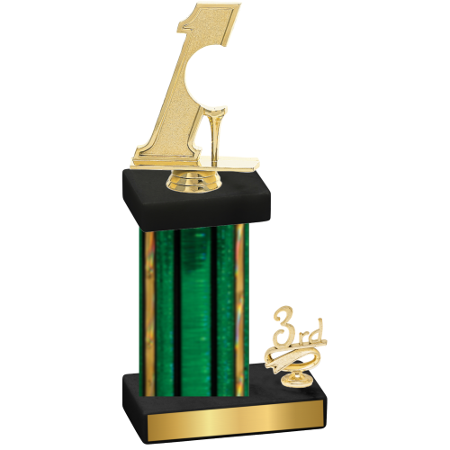 Accented Single Green Glacier Third Place Golf Trophy