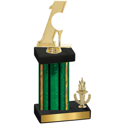 Accented Single Green Glacier Victory Golf Trophy