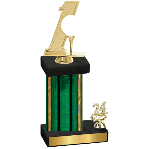 Accented Single Green Glacier Year Golf Trophy