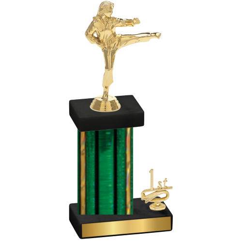 Accented Single Green Glacier First Place Karate Trophy