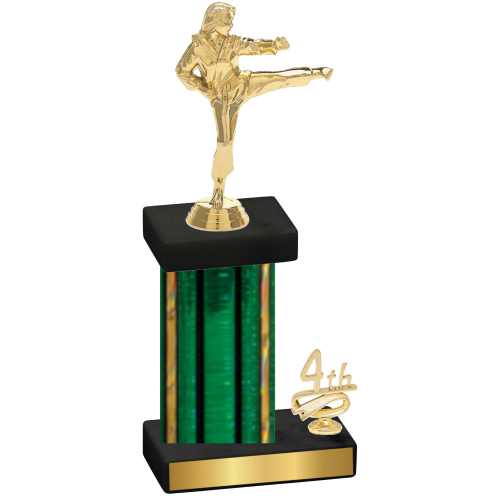 Accented Single Green Glacier Fourth Place Karate Trophy