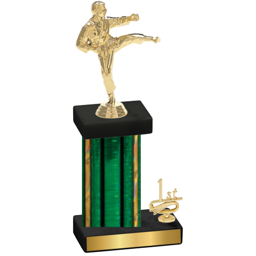 Accented Single Green Glacier First Place Karate Trophy