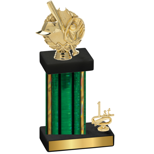 Accented Single Green Glacier First Place Baseball Trophy