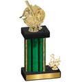Accented Single Green Glacier Third Place Baseball Trophy