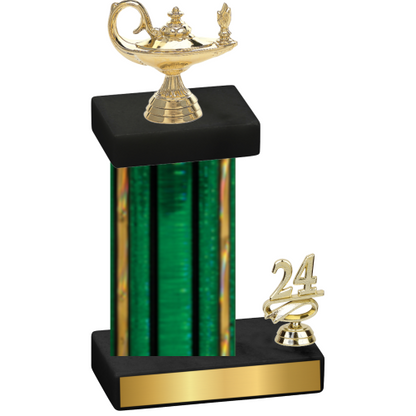 Accented Single Green Glacier Year Academics Trophy