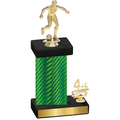 Accented Single Green Carbon Fiber Fourth Place Soccer Trophy