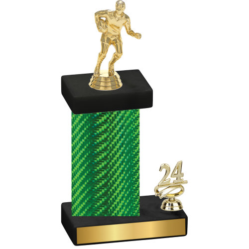 Accented Single Green Carbon Fiber Year Rugby Trophy