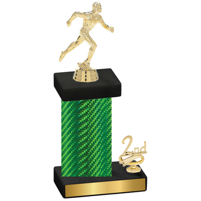 Accented Single Green Carbon Fiber Second Place Running Trophy