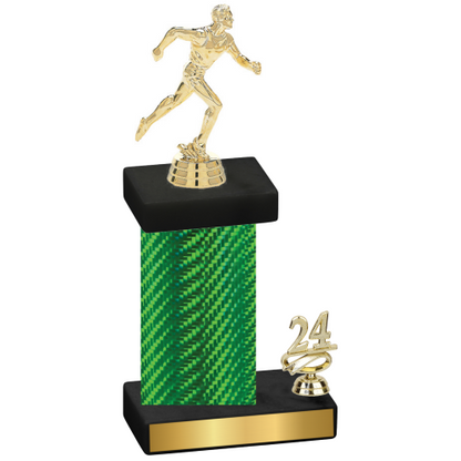 Accented Single Green Carbon Fiber Year Running Trophy