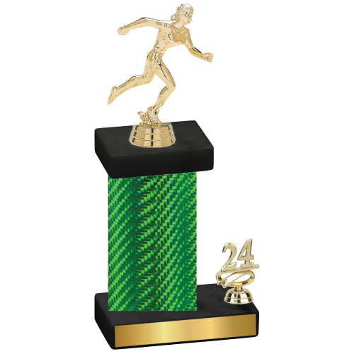 Accented Single Green Carbon Fiber Year Running Trophy