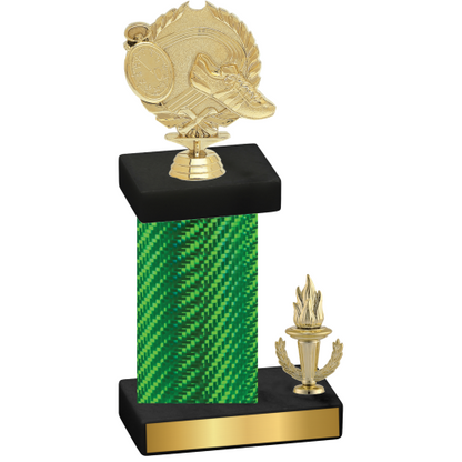 Accented Single Green Carbon Fiber Victory Running Trophy