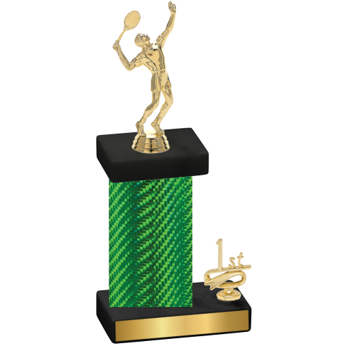 Accented Single Green Carbon Fiber First Place Tennis Trophy