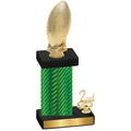 Accented Single Green Carbon Fiber Second Place Football Trophy