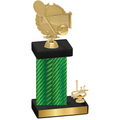 Accented Single Green Carbon Fiber First Place Tennis Trophy