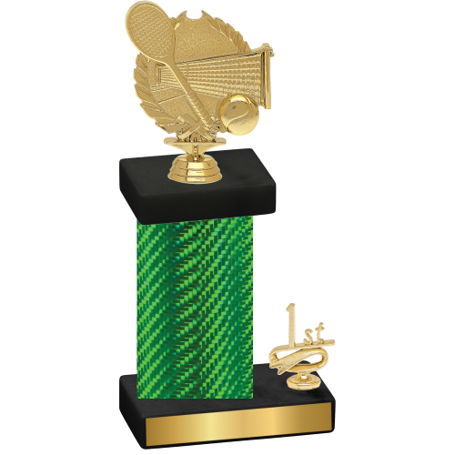 Accented Single Green Carbon Fiber First Place Tennis Trophy