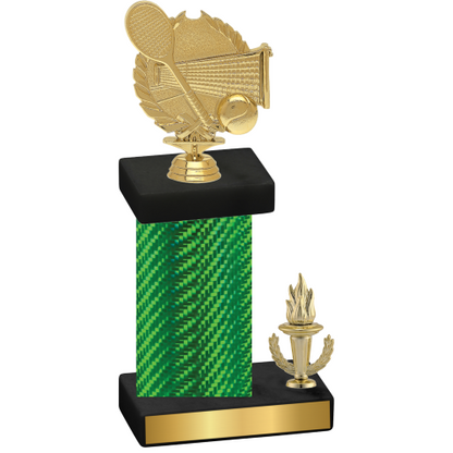 Accented Single Green Carbon Fiber Victory Tennis Trophy