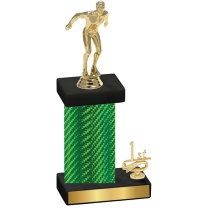 Accented Single Green Carbon Fiber First Place Swimming Trophy