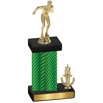 Accented Single Green Carbon Fiber Victory Swimming Trophy