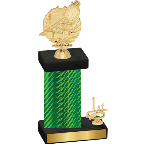 Accented Single Green Carbon Fiber First Place Swimming Trophy