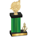 Accented Single Green Carbon Fiber Victory Swimming Trophy