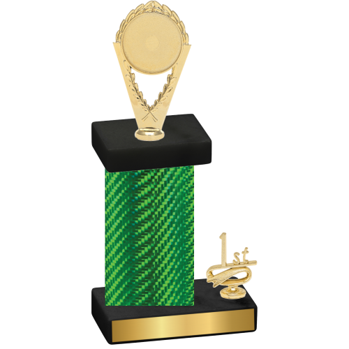 Accented Single Green Carbon Fiber First Place Insert Trophy