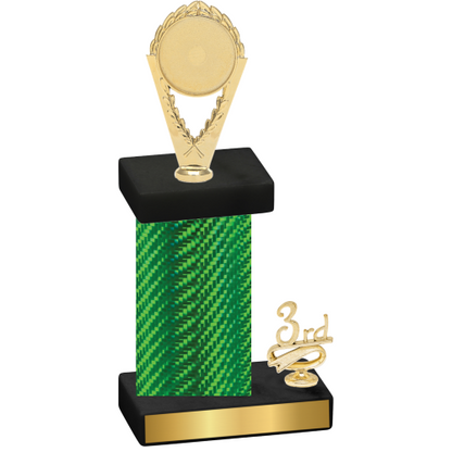 Accented Single Green Carbon Fiber Third Place Insert Trophy