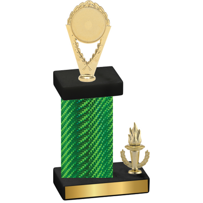 Accented Single Green Carbon Fiber Victory Insert Trophy