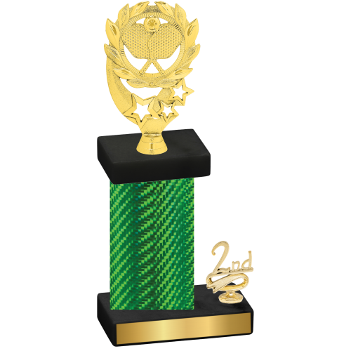 Accented Single Green Carbon Fiber Second Place Pickleball Trophy