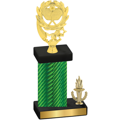 Accented Single Green Carbon Fiber Victory Pickleball Trophy