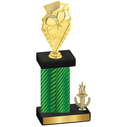 Accented Single Green Carbon Fiber Victory Pickleball Trophy