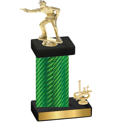 Accented Single Green Carbon Fiber First Place Shooter Trophy