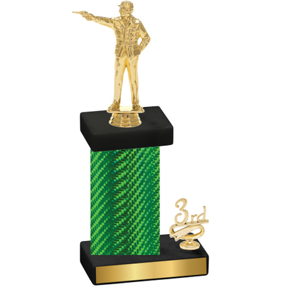 Accented Single Green Carbon Fiber Third Place Shooter Trophy