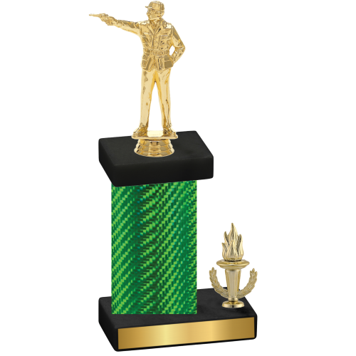 Accented Single Green Carbon Fiber Victory Shooter Trophy