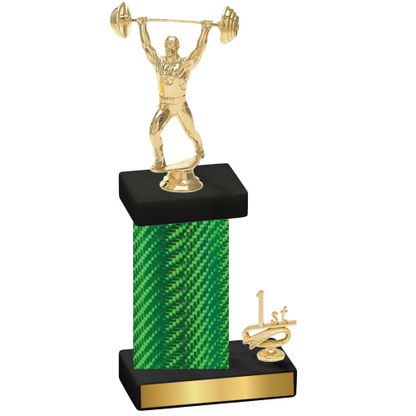 Accented Single Green Carbon Fiber First Place Weights Trophy