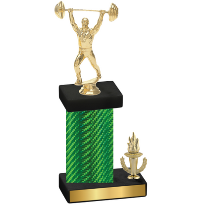 Accented Single Green Carbon Fiber Victory Weights Trophy