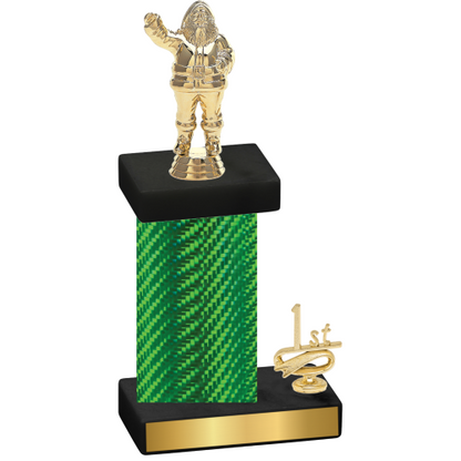 Accented Single Green Carbon Fiber First Place Holiday Trophy