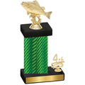 Accented Single Green Carbon Fiber Fourth Place Fishing Trophy