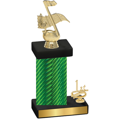 Accented Single Green Carbon Fiber First Place Music Trophy