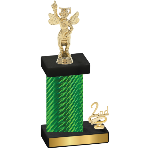 Accented Single Green Carbon Fiber Second Place Academics Trophy