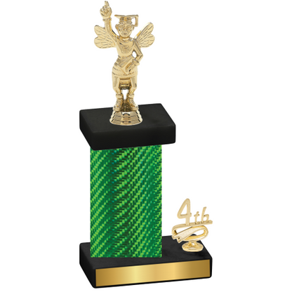 Accented Single Green Carbon Fiber Fourth Place Academics Trophy
