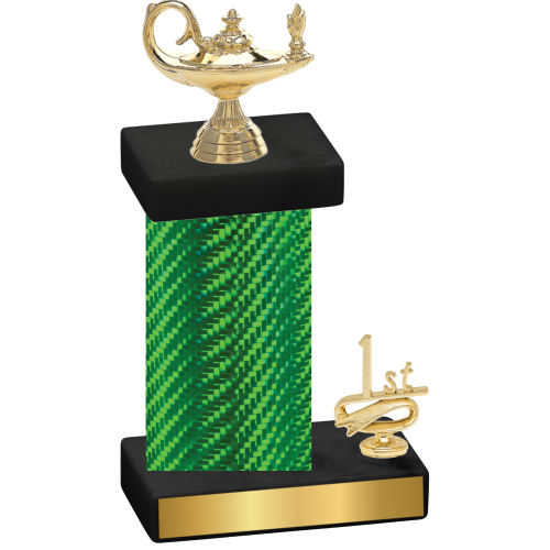 Accented Single Green Carbon Fiber First Place Academics Trophy