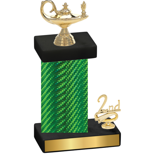 Accented Single Green Carbon Fiber Second Place Academics Trophy