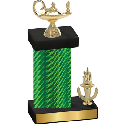 Accented Single Green Carbon Fiber Victory Academics Trophy