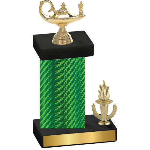 Accented Single Green Carbon Fiber Victory Academics Trophy