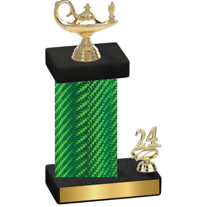 Accented Single Green Carbon Fiber Year Academics Trophy