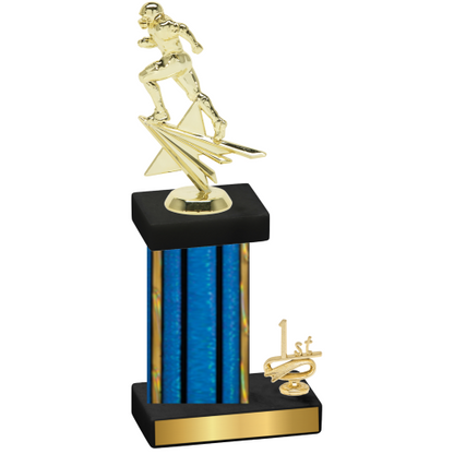 Accented Single Blue Glacier First Place Football Trophy